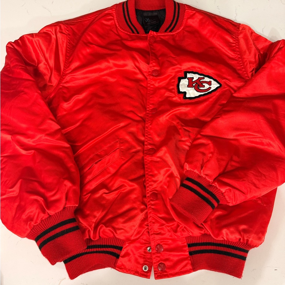 NFL Kansas City Chiefs Red Satin Bomber Jacket